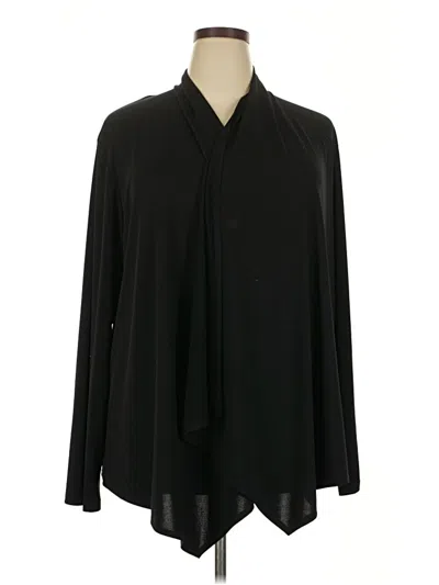 Pre-owned Jaclyn Smith Long Sleeve Blouse In Black