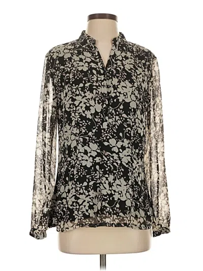 Pre-owned Jaclyn Smith Long Sleeve Blouse In Black