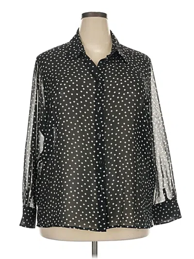 Pre-owned Jaclyn Smith Long Sleeve Blouse In Black