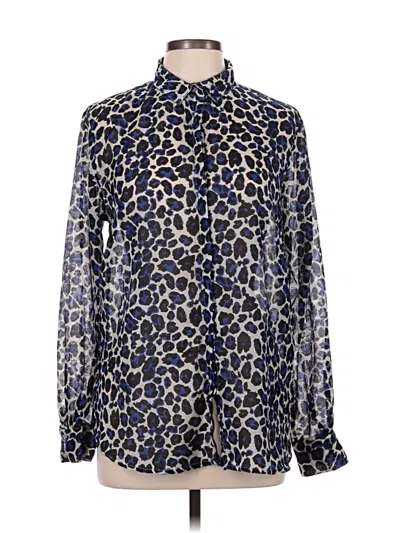 Pre-owned Jaclyn Smith Long Sleeve Blouse In Blue