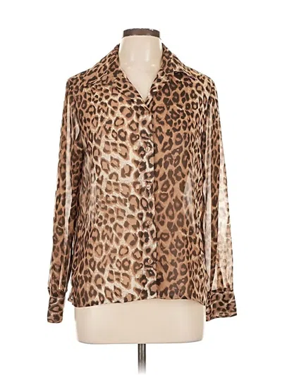 Pre-owned Jaclyn Smith Long Sleeve Blouse In Brown