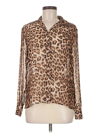 Pre-owned Jaclyn Smith Long Sleeve Blouse In Brown