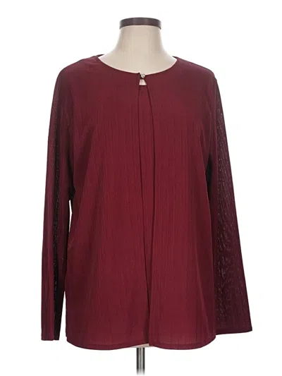 Pre-owned Jaclyn Smith Long Sleeve Blouse In Burgundy