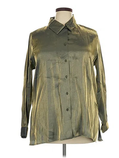 Pre-owned Jaclyn Smith Long Sleeve Blouse In Gold
