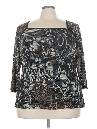 Pre-owned Jaclyn Smith Long Sleeve Blouse In Gray