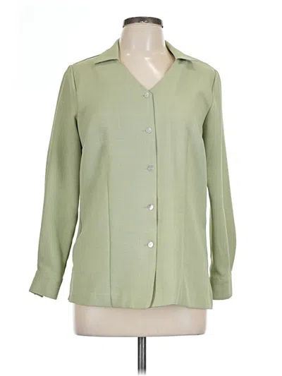Pre-owned Jaclyn Smith Long Sleeve Blouse In Green