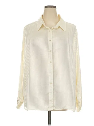 Pre-owned Jaclyn Smith Long Sleeve Blouse In Ivory