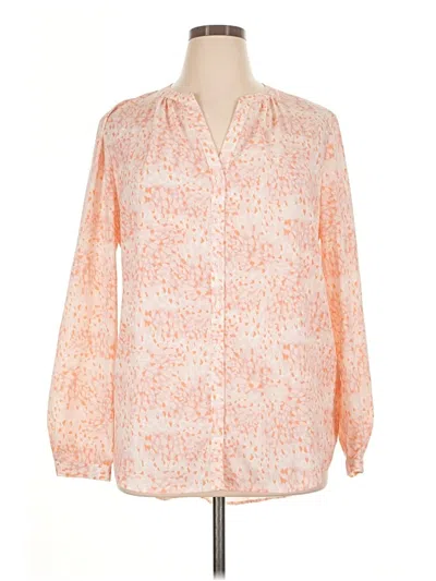 Pre-owned Jaclyn Smith Long Sleeve Blouse In Orange