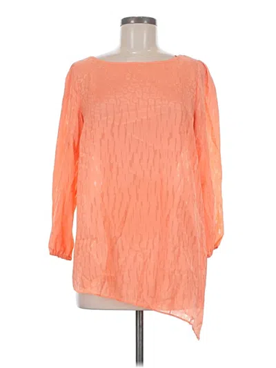 Pre-owned Jaclyn Smith Long Sleeve Blouse In Orange