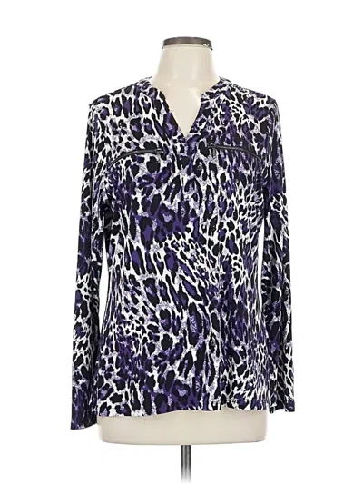 Pre-owned Jaclyn Smith Long Sleeve Blouse In Purple