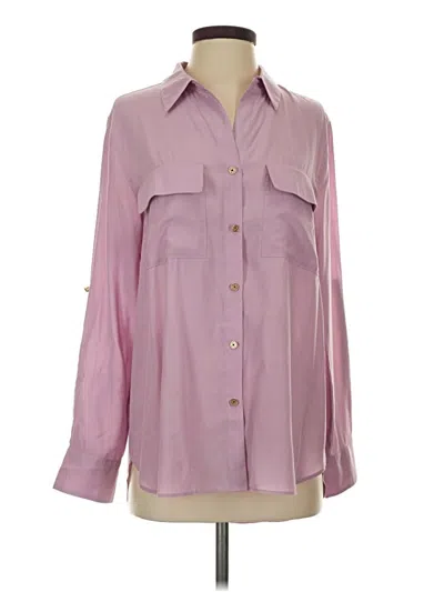 Pre-owned Jaclyn Smith Long Sleeve Blouse In Purple