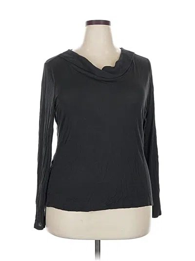 Pre-owned Jaclyn Smith Long Sleeve Top Black Cowl Neck Tops