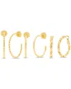 Jaclyn Smith Classic Gold Hoop Earrings Set Of 3 In Gold