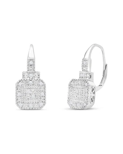 Jaclyn Smith Platinum Plated 0.25 Ct. Tw. Lab-grown Moissanite Earrings In Metallic