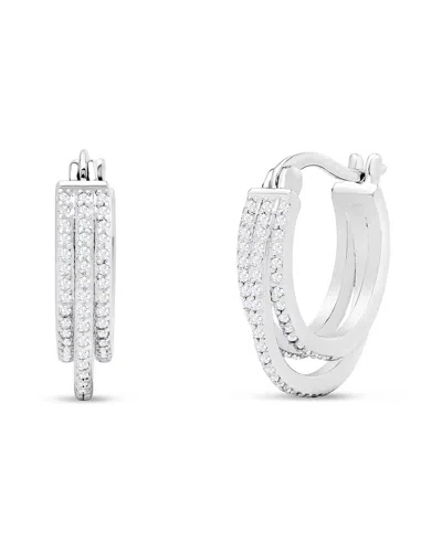 Jaclyn Smith Platinum Plated 0.50 Ct. Tw. Lab-grown Moissanite Earrings In Silver