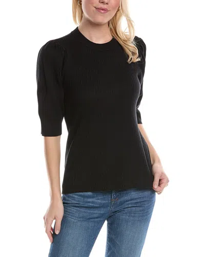Jaclyn Smith Puff Sleeve Top In Black