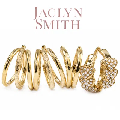Jaclyn Smith Sassy Gold Hoop Earrings Set Of 3