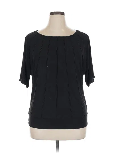 Pre-owned Jaclyn Smith Short Sleeve Blouse In Black