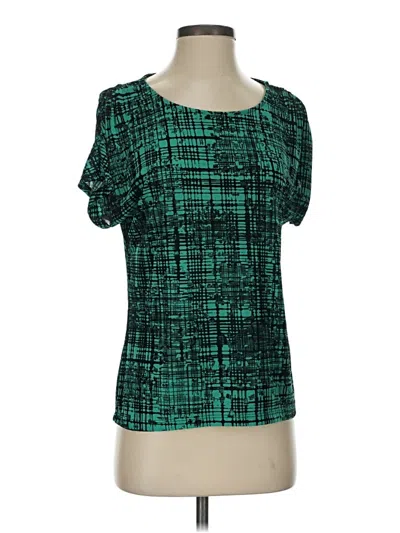 Pre-owned Jaclyn Smith Short Sleeve Blouse In Blue