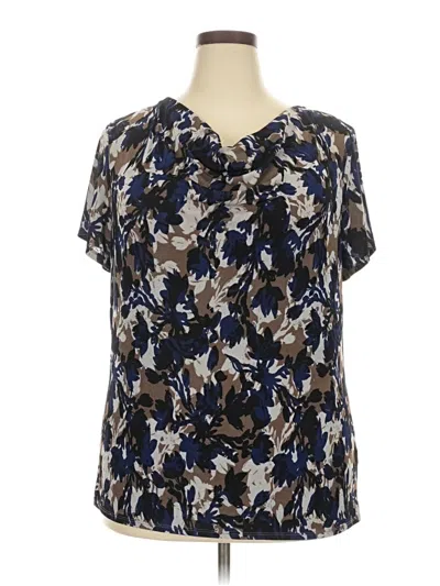 Pre-owned Jaclyn Smith Short Sleeve Blouse In Blue