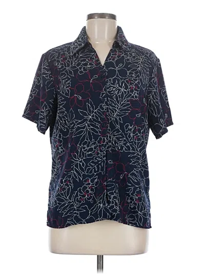 Pre-owned Jaclyn Smith Short Sleeve Blouse In Blue