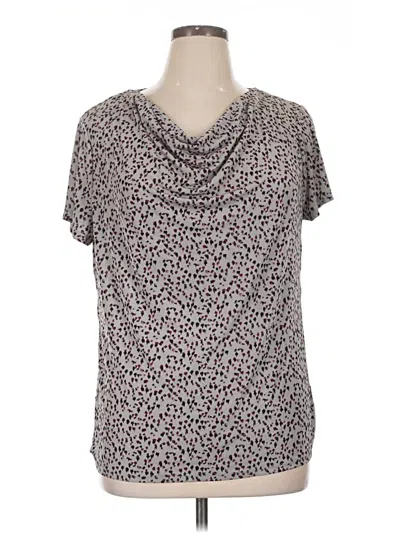 Pre-owned Jaclyn Smith Short Sleeve Blouse In Gray