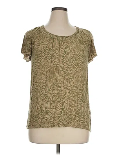 Pre-owned Jaclyn Smith Short Sleeve Blouse In Green