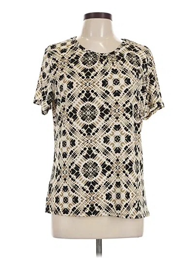 Jaclyn Smith Short Sleeve Blouse In Neutral