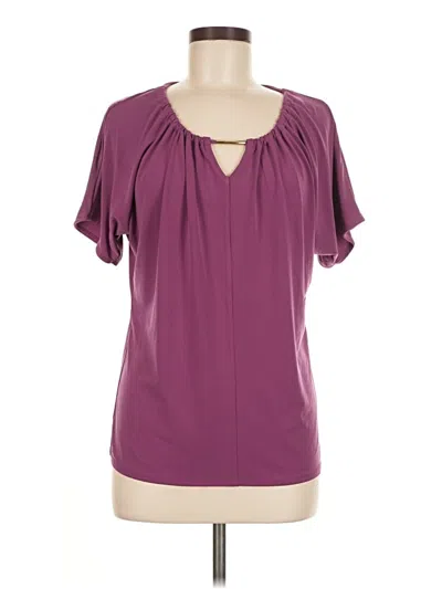 Pre-owned Jaclyn Smith Short Sleeve Blouse In Purple