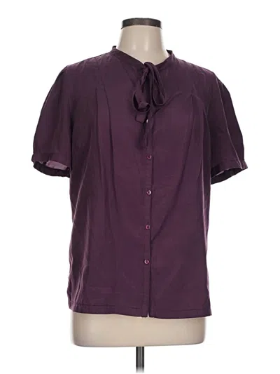 Pre-owned Jaclyn Smith Short Sleeve Blouse In Purple