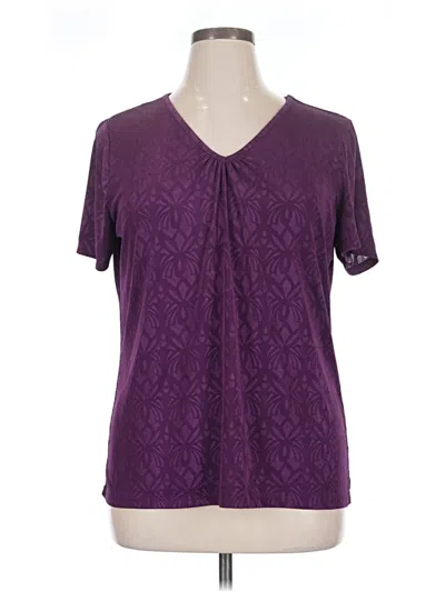 Pre-owned Jaclyn Smith Short Sleeve Blouse In Purple