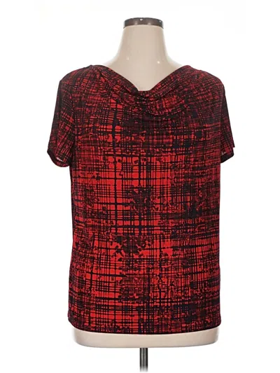 Pre-owned Jaclyn Smith Short Sleeve Blouse In Red