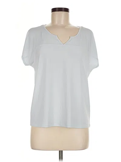 Pre-owned Jaclyn Smith Short Sleeve Blouse In Silver