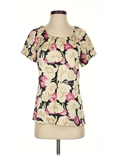 Pre-owned Jaclyn Smith Short Sleeve Blouse In White