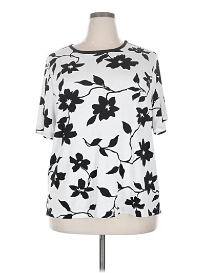 Pre-owned Jaclyn Smith Short Sleeve Blouse In White