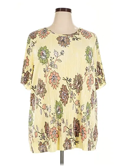Pre-owned Jaclyn Smith Short Sleeve Blouse In Yellow
