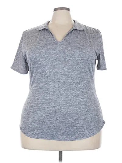 Pre-owned Jaclyn Smith Short Sleeve Polo Shirt In Gray