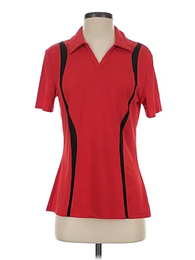 Pre-owned Jaclyn Smith Short Sleeve Polo Shirt In Red