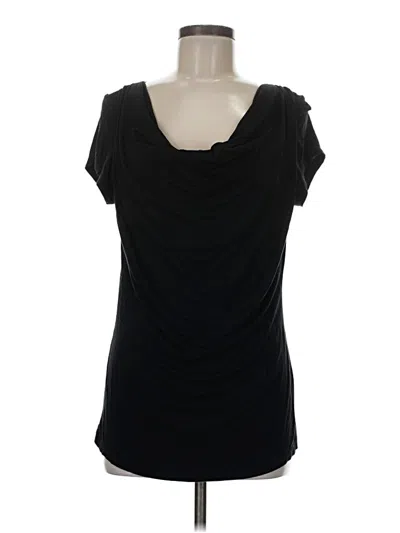 Pre-owned Jaclyn Smith Short Sleeve Top Black Cowl Neck Tops