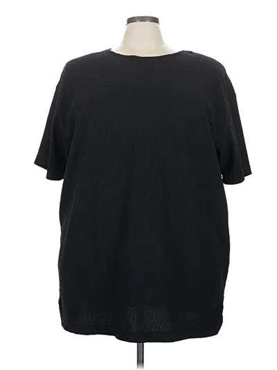 Pre-owned Jaclyn Smith Short Sleeve Top Black Crew Neck Tops