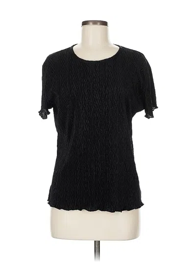 Pre-owned Jaclyn Smith Short Sleeve Top Black Scoop Neck Tops