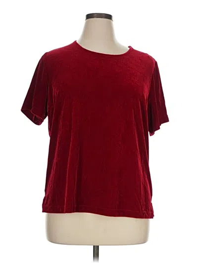 Pre-owned Jaclyn Smith Short Sleeve Top Burgundy Crew Neck Tops