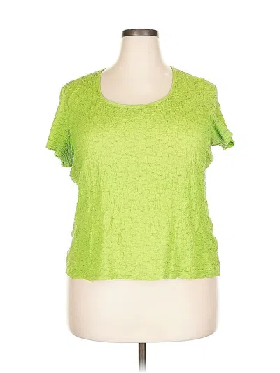 Pre-owned Jaclyn Smith Short Sleeve Top Green Scoop Neck Tops