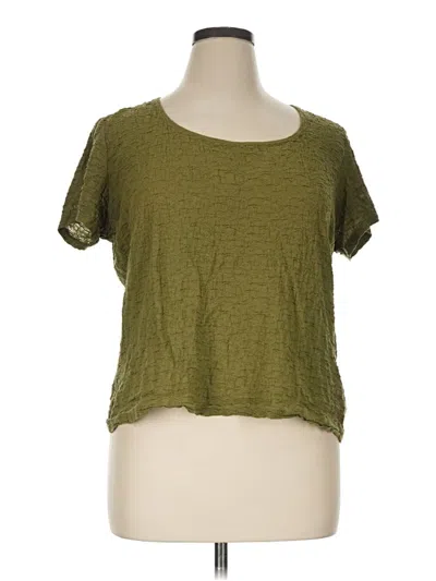 Pre-owned Jaclyn Smith Short Sleeve Top Green Scoop Neck Tops