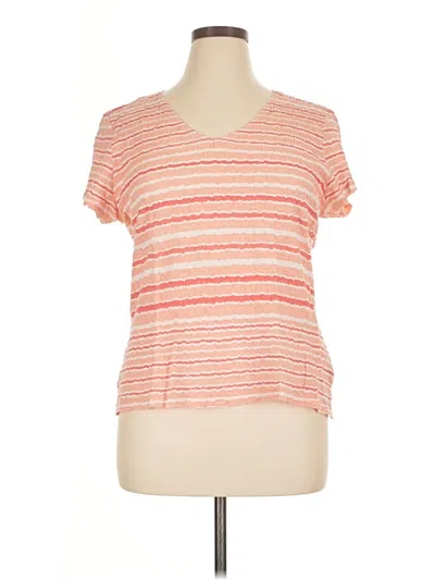 Pre-owned Jaclyn Smith Short Sleeve Top Orange Scoop Neck Tops
