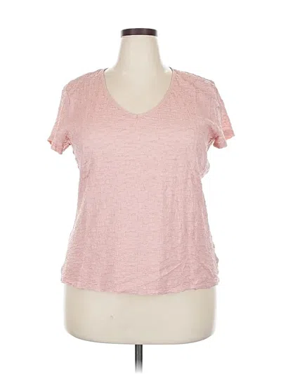 Pre-owned Jaclyn Smith Short Sleeve Top Pink V Neck Tops