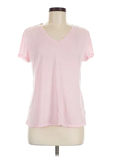 Pre-owned Jaclyn Smith Short Sleeve Top Pink V-neck Tops