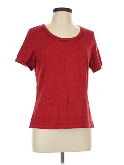 Pre-owned Jaclyn Smith Short Sleeve Top Red Scoop Neck Tops