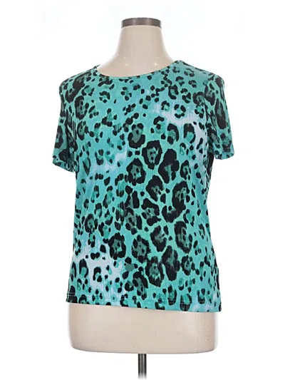 Pre-owned Jaclyn Smith Short Sleeve T-shirt In Teal