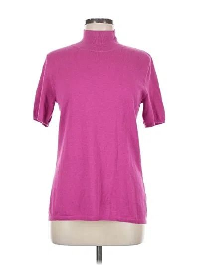 Pre-owned Jaclyn Smith Short Sleeve Turtleneck In Purple